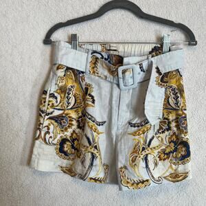 NEW Joie 100% linen belted shorts floral print women’s size S with tags